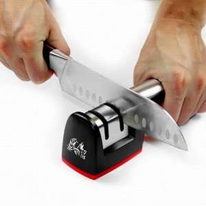  Taidea Two Stage Manual Kitchen Knife Sharpener, Red and 