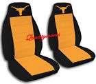 cool set black/orange car seat covers w/texas longhorn