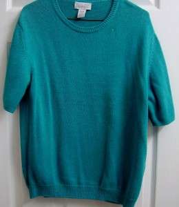 LANDS END LADIES 100% COTTON SWEATER TOP SIZE MED nice  