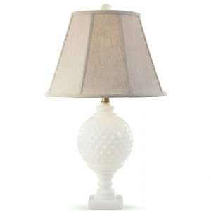  JCP Home Hobnail Glass Table Lamp   White