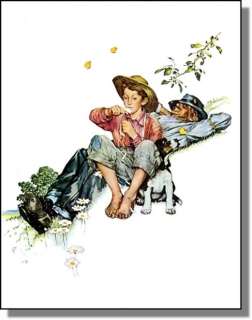 Grandpa and Me in Summer by Norman Rockwell,Print Art  