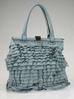 Valentino Garavani Light Blue Leather Allure Frame Satchel Bag  