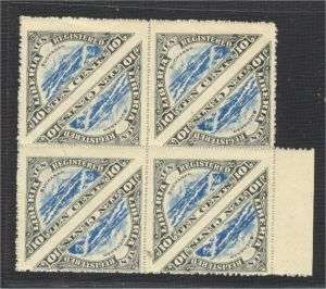 LIBERIA TRIANGLE STAMPS 1909, MISSING PERFORATION RARE  