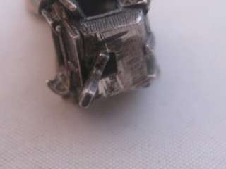 VINTAGE 1960s SILVER haunted house lever to move ghost CHARM  