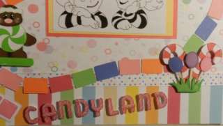 Lets Play Candyland Premade Scrapbook 12 x 12 Pages  