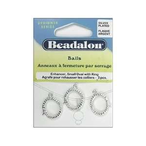  Beadalon Bails Enhancer Oval Small Silver Plate 3pc (3 