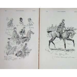    1912 Antique Sketch Horse Racing Newmarket Jockeys