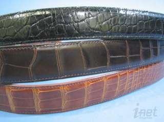 Stallion Leather Goods Shiny Alligator Belt Blk/Brn  