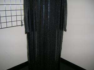 ANDRE LAUG long black sequin striped evening gown 20  