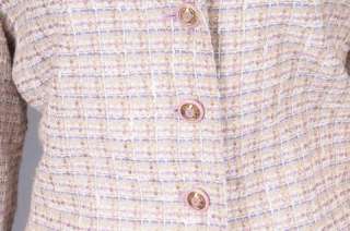 KASPER Lavender/Cream Tweed 2pc Jacket Skirt Suit 12  