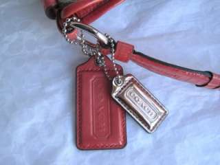   COACH Chelsea Sig Khaki & Coral Patent Leather Katarina Hobo Bag 18903
