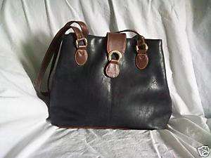 Kathie Lee Collection Black & Brown Leater? Handbag  