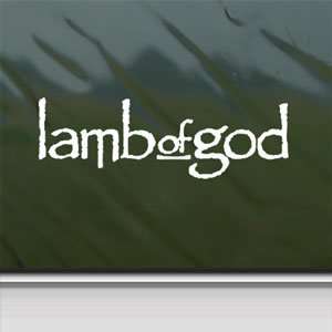  Lamb Of God White Sticker Metal Band Laptop Vinyl Window 