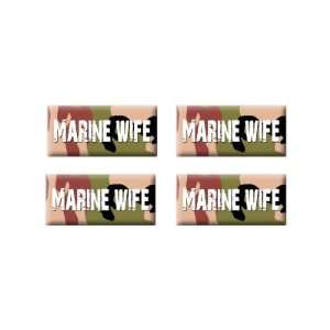  Marine Wife   3D Domed Set of 4 Stickers Automotive