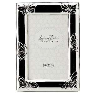 Lisbeth Dahl Silver 4 Inch by 6 Inch Frame with Butterfly Pattern and 