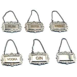  Engraved Liquor Decanter Labels   Set of 6 Kitchen 