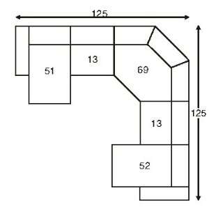  Lind 906 3 Sectional Sofa Arrangement (5 pieces) (Price is 