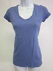 KERSH ESSENTIALS Purple V Neck Short Sleeve Cotton T Shirt Top Sz S