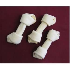  9 10 Rawhide Knotted Bones   5 pack