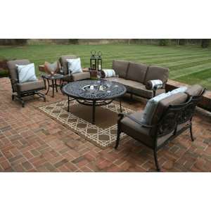   Set With Drink Table And Spring Rocking Club Chairs 