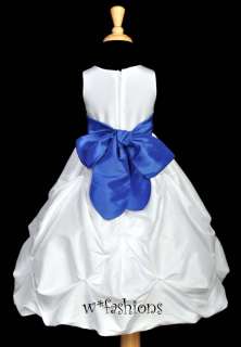 WHITE ROYAL BLUE WEDDING EASTER FLOWER GIRL DRESS 6M 9 12M18M 2 3 4 5 