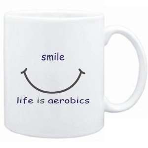  Mug White  SMILE  LIFE IS Aerobics  Sports Sports 