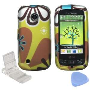  Green Brown White Blue Daisy Design Rubberized Snap on 