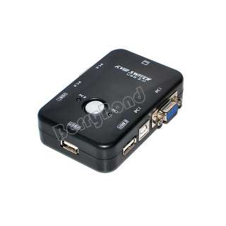 New 2 Port USB 2.0 KVM Switch + VGA cable Mouse KYB VID  