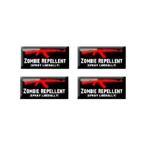  AK 47 Zombie Repellant Spray Liberally   3D Domed Set of 4 