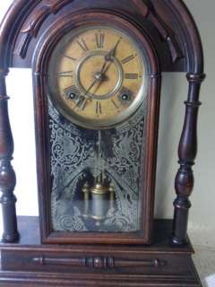 Early 1885 Walnut Full Column Striking Parlor Clock  