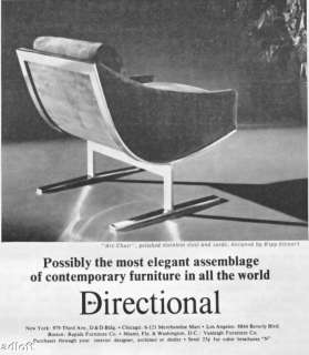 1970 Kipp Stewart Arc Chair Directional Furniture Ad  
