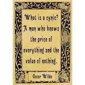  Mounted A4 Size Parchment Poster Oscar Wilde Cynic