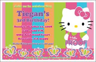 Set of 10 Hello Kitty Personalized Invitations  