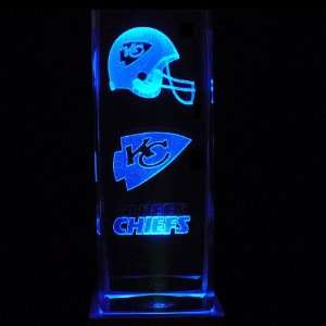 Kansas City Chiefs 3D Laser Etched Crystal includes Two Separate LEDs 