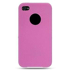   SKIN CASE LEATHER HOT PINK design for the Apple Iphone 4 & Iphone 4S