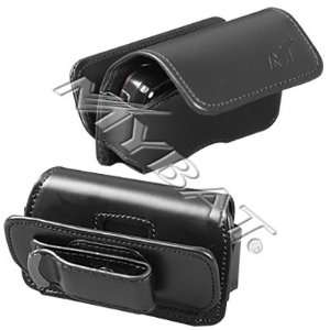 SMOOTH Black Leather WITH WINDOW Horizontal Cover Pouch Belt Clip for 