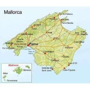  Landkarte Von Mallorca   Peel and Stick Wall Decal by 