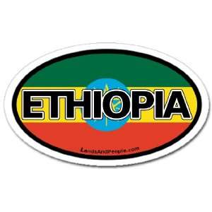  Ethiopia ETH and Ethiopian Flag Car Bumper Sticker Decal 