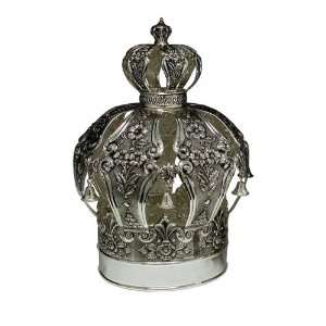  Silver Plated Torah Crown with Flowers 