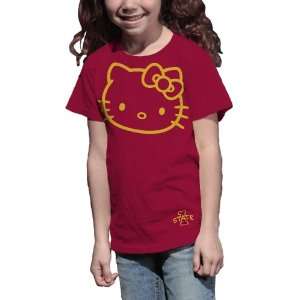 NCAA Iowa State Cyclones Hello Kitty Inverse Girls Crew Tee Shirt 