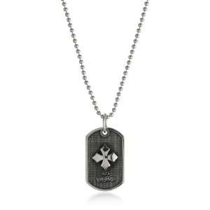  King Baby Small MB Cross Sterling Silver Dog Tag Pendant 