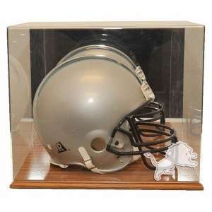  Detroit Lions Oak Finished Base Helmet Display Sports 