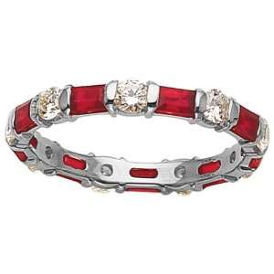  Karina B(tm) Genuine Ruby Eternity Band in 18 kt White Gold Size 6 