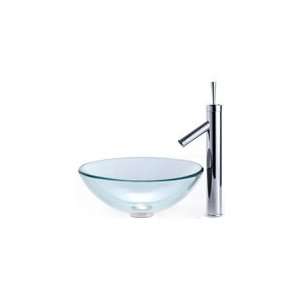  Kraus Clear Glass Vessel Sink 12mm and Bruno Faucet