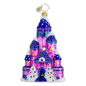  RADKO PINK PALACE Princess Castle Christmas Glass Ornament 