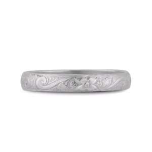  Handmade Paisley Floral Wedding Band in .925 Sterling 