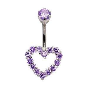  Heart belly rings by GlitZ JewelZ ?   with 15 Laser cut CZ 