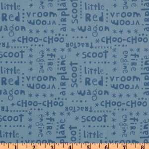  44 Wide Riley Blake Scoot Words Tonal Blue Fabric By The Yard 
