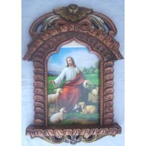 Lord Jesus Playing with Sheep, Poster Pic in Jarokha