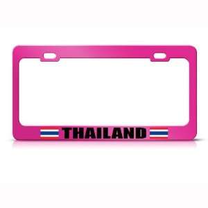  Thailand Thai Flag Pink Country Metal license plate frame 